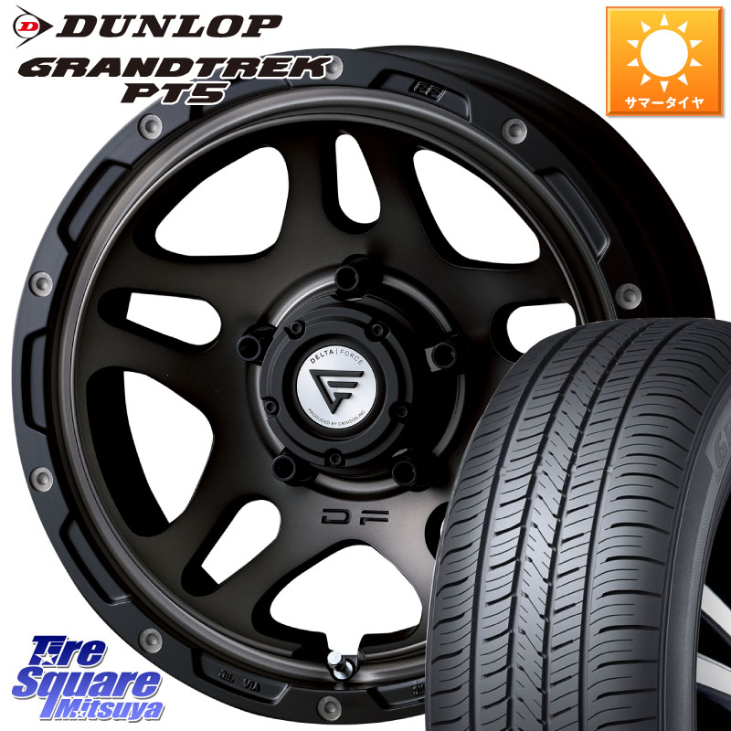 DELTA FORCE OVERLANDER ジムニーシエラ専用 ※インセット-5 ホイール 16インチ 16 X 6.0J +0 5穴 139.7 DUNLOP ダンロップ GRANDTREK PT5 グラントレック サマータイヤ 175/80R16 ジムニー専用(要オーバーフェンダー等)