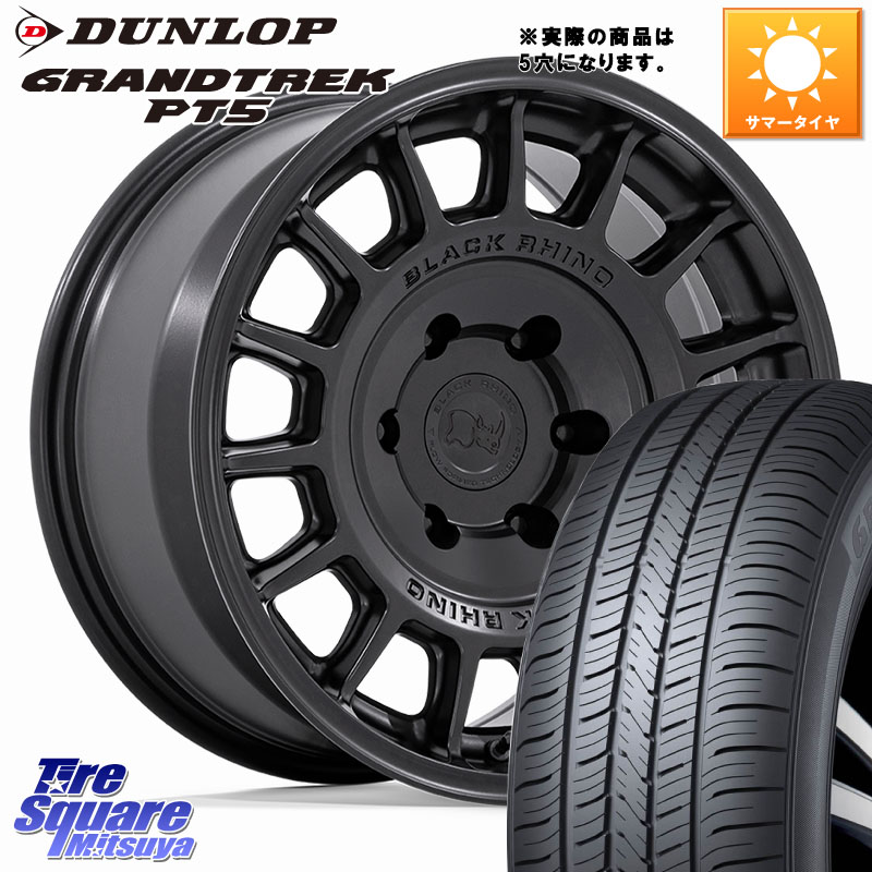 BLACK RHINO VOLL ボル ブラック ホイール 17インチ ブラックライノ 17 X 8.0J +38 5穴 114.3 DUNLOP ダンロップ GRANDTREK PT5 グラントレック サマータイヤ 225/65R17 80系ハリアー
