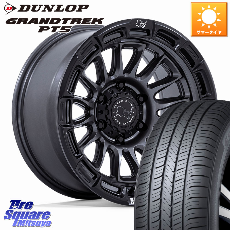 DUNLOP ダンロップ GRANDTREK PT5 グラントレック サマータイヤ 265/70R17BLACK RHINO RIVAL ライバル ホイール 17インチ ブラックライノ 17X8.5J 10 6穴 139.7 トライトン ランドクルーザー プラド カスタムサイズ FJクルーザー|タイヤスクエアミツヤ