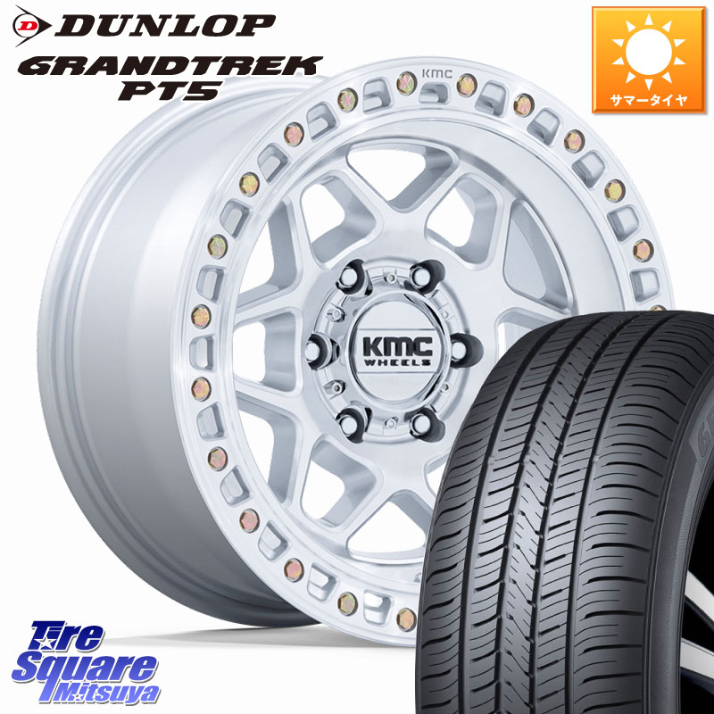 DUNLOP ダンロップ GRANDTREK PT5 グラントレック サマータイヤ 265/70R17KMC KM553 TORX ホイール 17インチ 17X8.5J 0 6穴 139.7 トライトン ランドクルーザー プラド カスタムサイズ|タイヤスクエアミツヤ