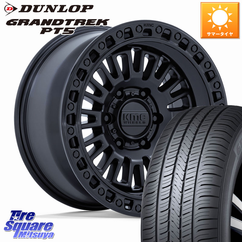DUNLOP ダンロップ GRANDTREK PT5 グラントレック サマータイヤ 265/70R17KMC KM554 AZTEC ホイール 17インチ 17X8.5J 0 6穴 139.7 トライトン ランドクルーザー プラド カスタムサイズ|タイヤスクエアミツヤ