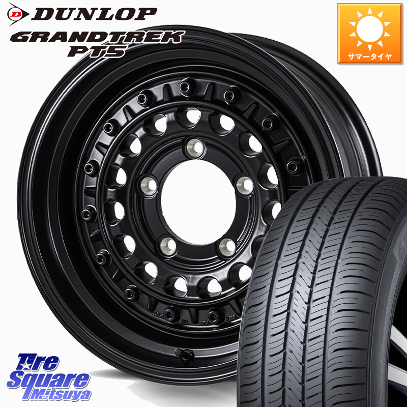 DUNLOP ダンロップ GRANDTREK PT5 グラントレック サマータイヤ 225/70R16MONZA HI-BLOCK TARMOR ※インセット-5 ホイール 16インチ 16X6.0J 0 5穴 139.7 ジムニー専用(要リフトアップ/オーバーフェンダー等) ジムニ&minus;シエラ/ノマド(カスタム) AZオフロード カスタムサ｜タイヤスクエアミツヤ