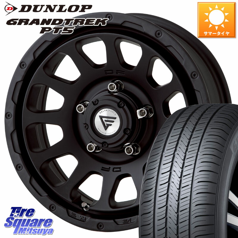 DELTA FORCE デルタフォース オーバル シエラ専用 インセット-5 16インチ 16 X 6.0J +0 5穴 139.7 DUNLOP ダンロップ GRANDTREK PT5 グラントレック サマータイヤ 225/70R16 ジムニー専用(要リフトアップ・オーバーフェンダー等) ジムニ－シエラ・ノマド(カスタム)