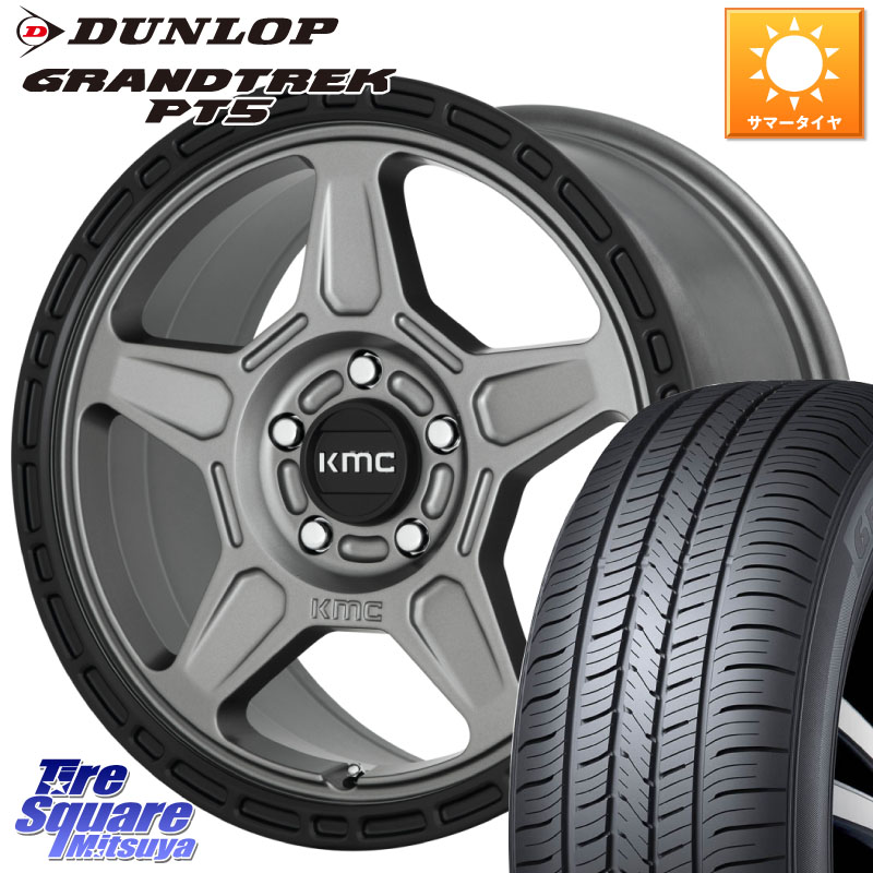 DUNLOP ダンロップ GRANDTREK PT5 グラントレック サマータイヤ 215/65R16KMC KM721 ALPINE グレイ ホイール 16インチ 専用Nut別売 16X7.5J(US) 30 5穴 110 Jeep Renegade ジープ レネゲード|タイヤスクエアミツヤ