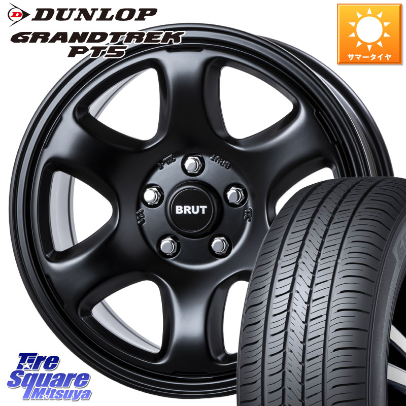 BRUT ブルート BR-44 BR44 BK ホイール 17インチ 17 X 7.5J +38 5穴 114.3 DUNLOP ダンロップ GRANDTREK PT5 グラントレック サマータイヤ 235/65R17 50系RAV4