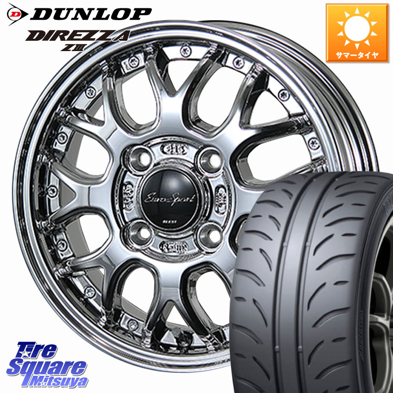 BLEST EuroSport Type815 軽自動車専用 ホイール 14インチ 14 X 4.5J +45 4穴 100 DUNLOP ダンロップ ディレッツァ Z3 DIREZZA サマータイヤ 165/55R14 ハイゼット アゲトラCustom車用※軽自動車専用ホイール※