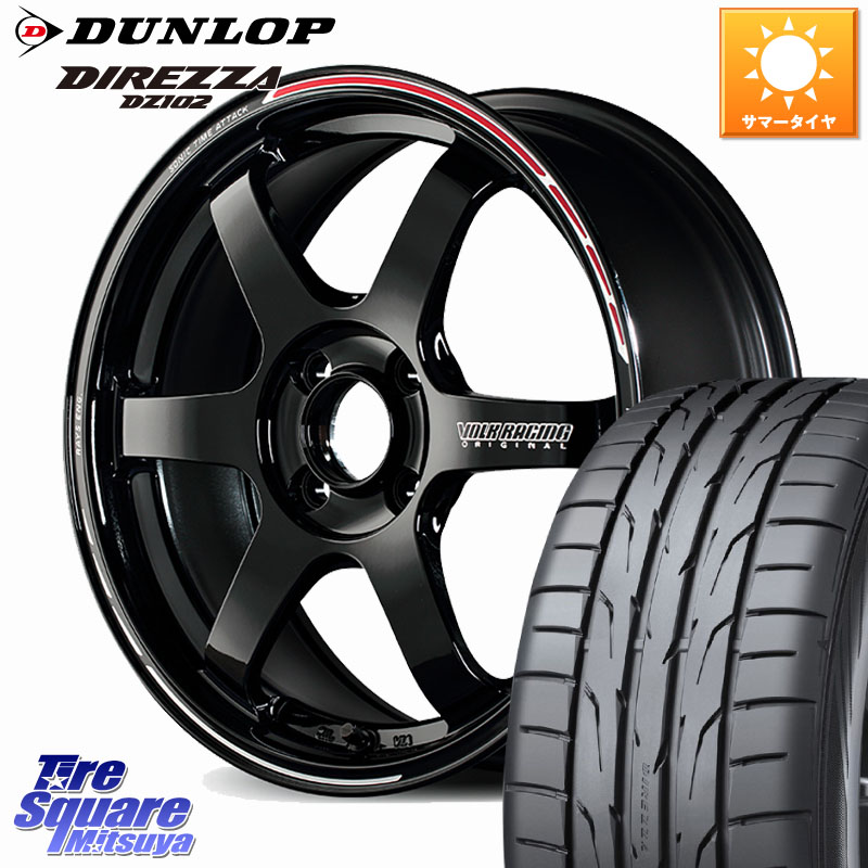 RAYS 【欠品次回10~11月】 TE37 SONIC TIME ATTACK EDITION 鍛造 ホイール 16インチ 16 X 7.5J +34 4穴 100 DUNLOP ダンロップ ディレッツァ DZ102 DIREZZA サマータイヤ 205/45R16