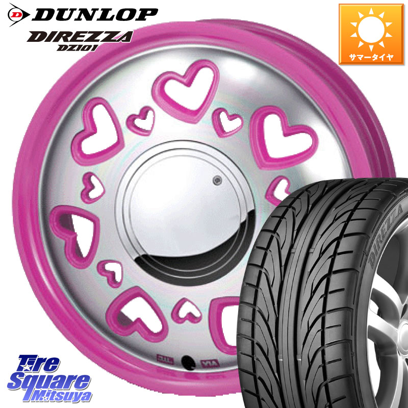 MONZA K Quty キューティー ホイール 14インチ 14 X 4.5J +43 4穴 100 DUNLOP ダンロップ DIREZZA DZ101 ディレッツァ サマータイヤ 155/55R14