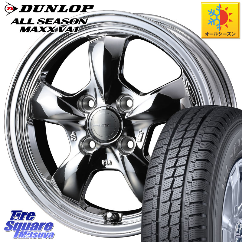 DUNLOP ALL SEASON MAXX VA1 オールシーズンタイヤ 155/80R14 88*86 WEDS 41112 GYRAFT 5S グラフト SPT ホイール 14インチ 14 X 4.5J +45 4穴 100 ハイゼット アゲトラCustom車用※軽自動車専用ホイール※