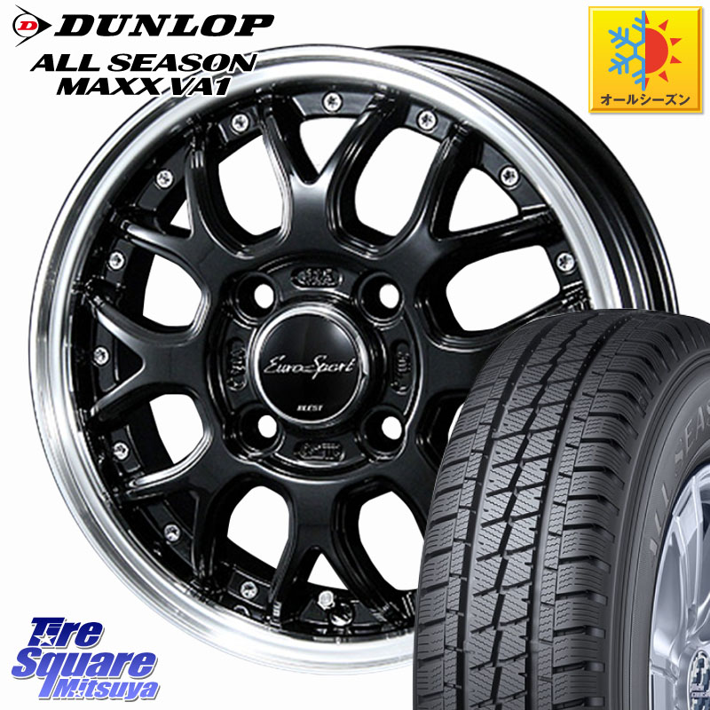 DUNLOP ALL SEASON MAXX VA1 オールシーズンタイヤ 155/80R14 88*86 BLEST EuroSport Type815 軽自動車専用 ホイール 14インチ 14 X 4.5J +45 4穴 100 ハイゼット アゲトラCustom車用※軽自動車専用ホイール※