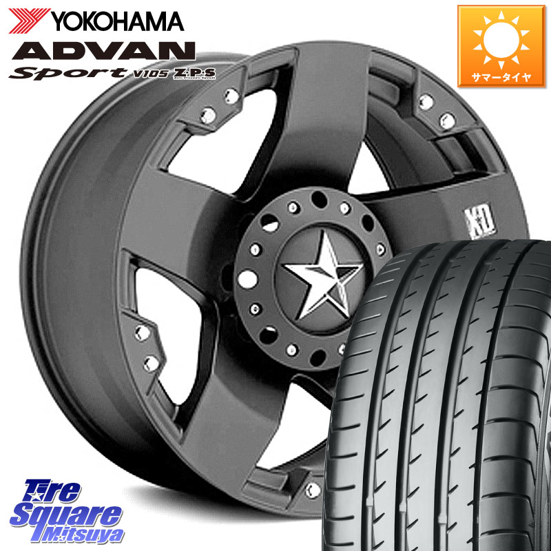 YOKOHAMA F7080 ADVAN Sport V105 ヨコハマ 225/50R17KMC XD775ROCKSTAR ホイール 17インチ ロックスター 17X8.0J 35 5穴 114.3｜タイヤスクエアミツヤ 133,885円