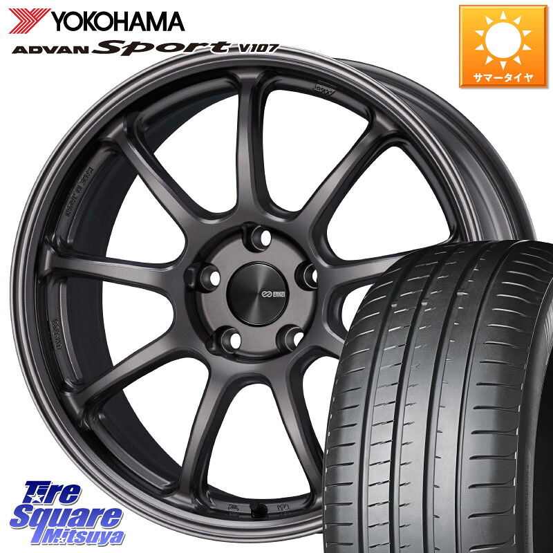 ENKEI PerformanceLine PF09 ホイール 4本 18インチ 18 X 8.0J +45 5穴 114.3 YOKOHAMA r7740 ADVAN Sport V107 SILENTFOAM ヨコハマ 245/45R18