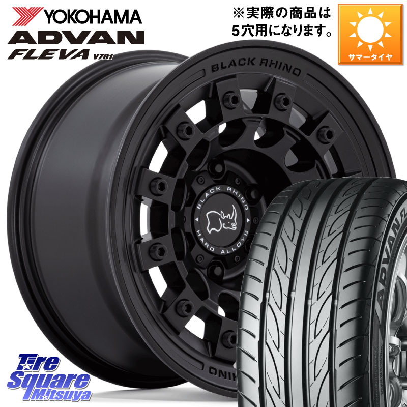 BLACK RHINO FUJI フジ MB ホイール 17インチ ブラックライノ 17 X 8.0J +38 5穴 114.3 YOKOHAMA R0411 ADVAN FLEVA V701 ヨコハマ 215/50R17 145,595円
