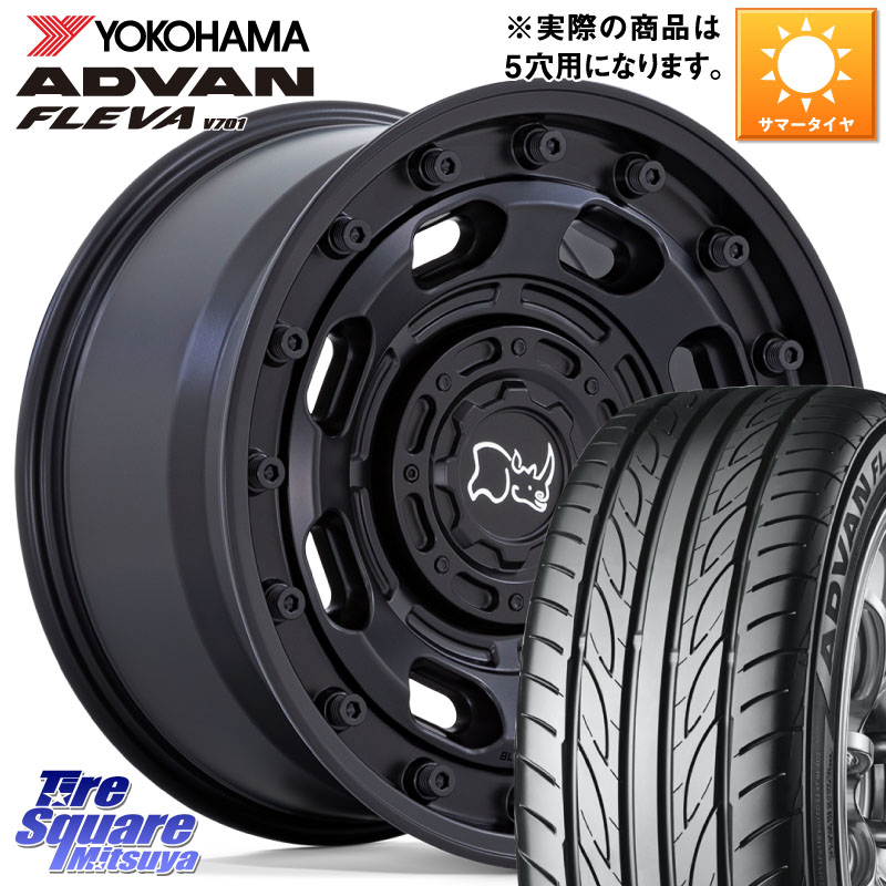 YOKOHAMA R3588 ADVAN FLEVA V701 ヨコハマ 205/40R17BLACK RHINO ATLAS アトラス BK ホイール 17インチ ブラックライノ 17X8.0J 38 5穴 114.3|タイヤスクエアミツヤ