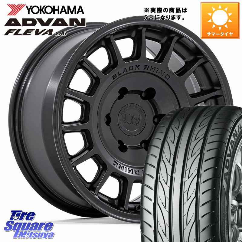 BLACK RHINO VOLL ボル ブラック ホイール 17インチ ブラックライノ 17 X 8.0J +38 5穴 114.3 YOKOHAMA R0404 ADVAN FLEVA V701 ヨコハマ 225/50R17