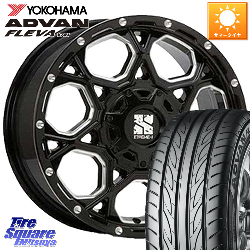 YOKOHAMA R0404 ADVAN FLEVA V701 ヨコハマ 225/50R17MLJ XJ06 XTREME-J エクストリームJ ホイール 17インチ 17X7.0J 50 5穴 100｜タイヤスクエアミツヤ
