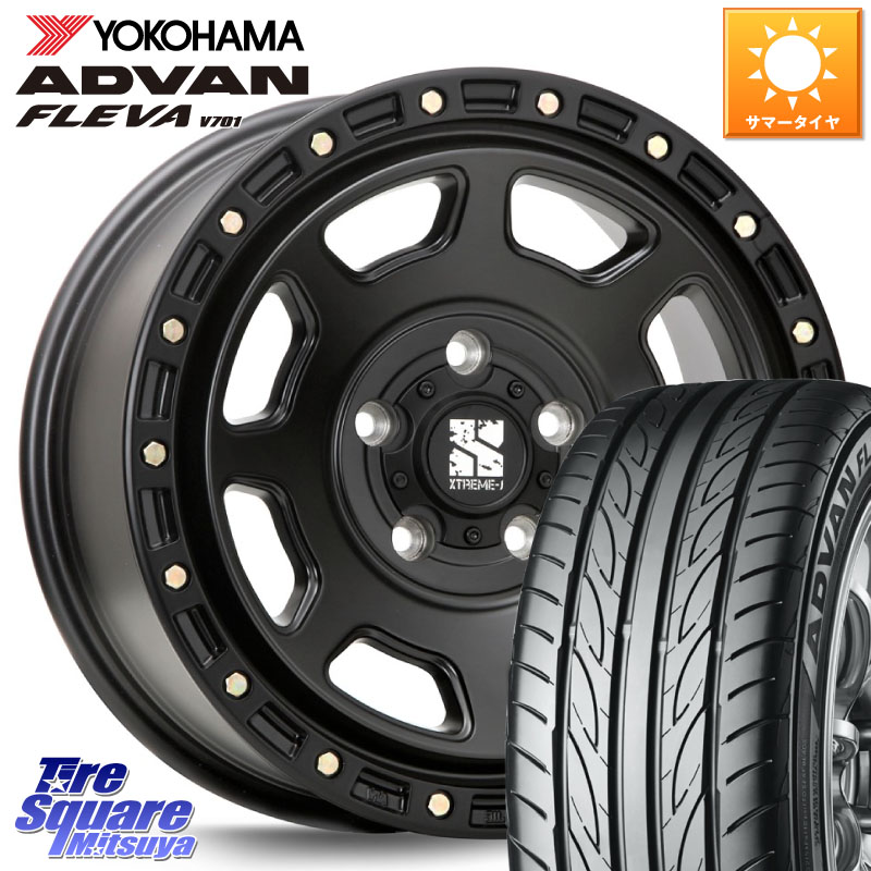 MLJ XJ07 XTREME-J BK ホイール 18インチ 18 X 8.0J +40 5穴 114.3 YOKOHAMA R3618 ADVAN FLEVA V701 ヨコハマ 225/50R18 10系カローラクロス