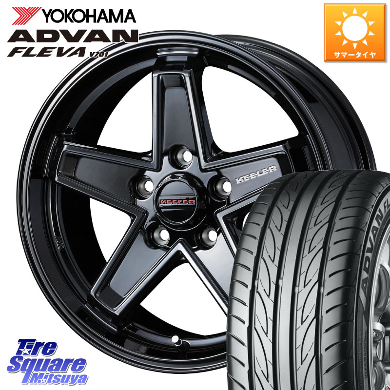YOKOHAMA R0400 ADVAN FLEVA V701 ヨコハマ 205/50R16WEDS KEELER TACTICS ブラック ホイール 16インチ キーラー タクティクス 16X7.0J 38 5穴 114.3｜タイヤスクエアミツヤ