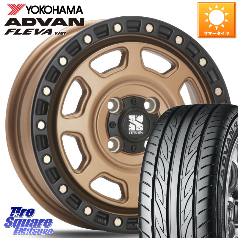 YOKOHAMA R3583 ADVAN FLEVA V701 ヨコハマ 165/50R15MLJ XJ07 XTREME-J 4H MB エクストリームJ 15インチ 15X4.5J 43 4穴 100｜タイヤスクエアミツヤ