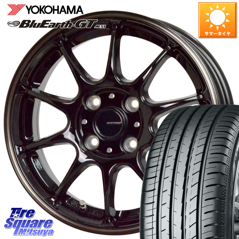 YOKOHAMA R4614 BluEarth-GT AE51 ヨコハマ 205/45R17HotStuff G・SPEED P-07 ジー・スピード ホイール 17インチ 17X6.5J 45 4穴 100 ロードスター(ローダウン等) ロードスターRF キューブ CUBE 日産 アクア MAZDA2 マツダ2(デミオ) ヤリス カスタム前提 フリード フリ|タイヤスクエアミツヤ