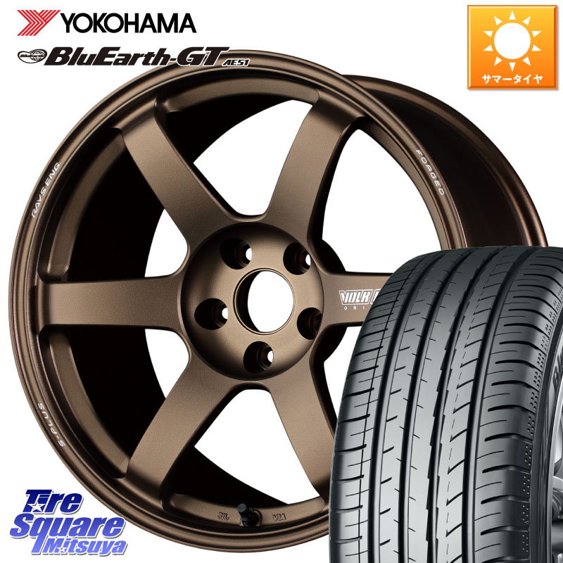 YOKOHAMA R4622 BluEarth-GT AE51 ヨコハマ 215/45R18RAYS 【欠品次回3~4月】 TE37 SAGA S-plus VOLK RACING 鍛造 ホイール 18インチ 18X7.5J 48 5穴 100 ウィッシュ WISH エクシーガ｜タイヤスクエアミツヤ