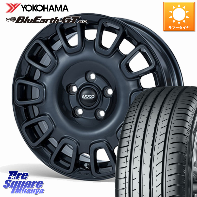 YOKOHAMA R4618 BluEarth-GT AE51 ヨコハマ 205/60R16ASSO Partire10&deg;専用ボルト付属 ホイール 16インチ 16X6.5J(CITROEN BERLINGO YH01) 45 5穴 108 シトロエン ベルランゴ K9CYH01系 フィアット ドブロ Doblo｜タイヤスクエアミツヤ