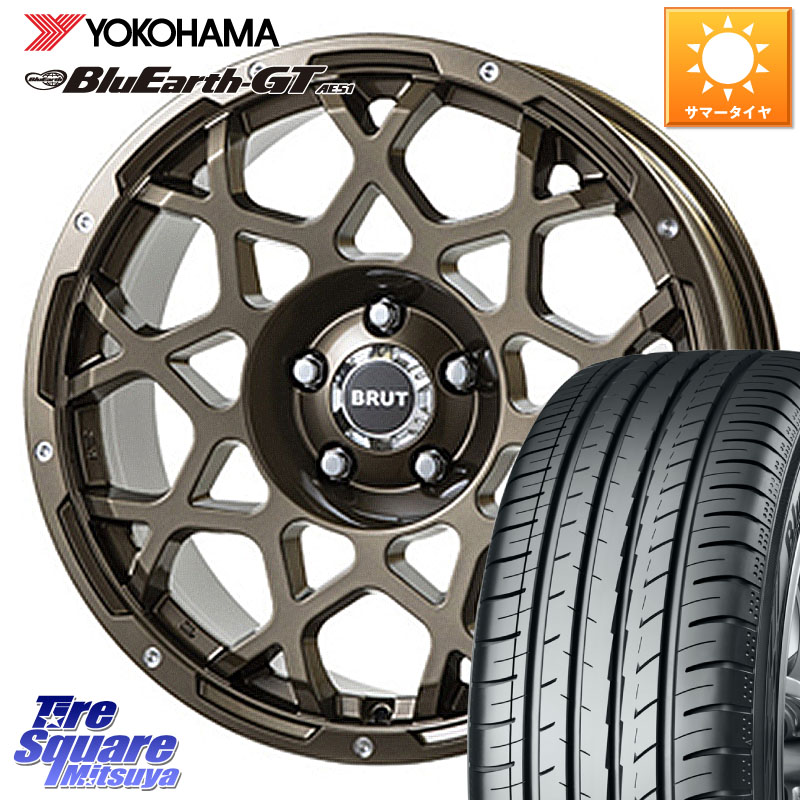 YOKOHAMA R4626 BluEarth-GT AE51 ヨコハマ 205/65R16BRUT ブルート BR-55 BR55 ホイール 16インチ 16X6.5J 35 5穴 114.3 10系アルファード ステージア 日産 ティアナ 日産 スカイラインセダン 日産|タイヤスクエアミツヤ