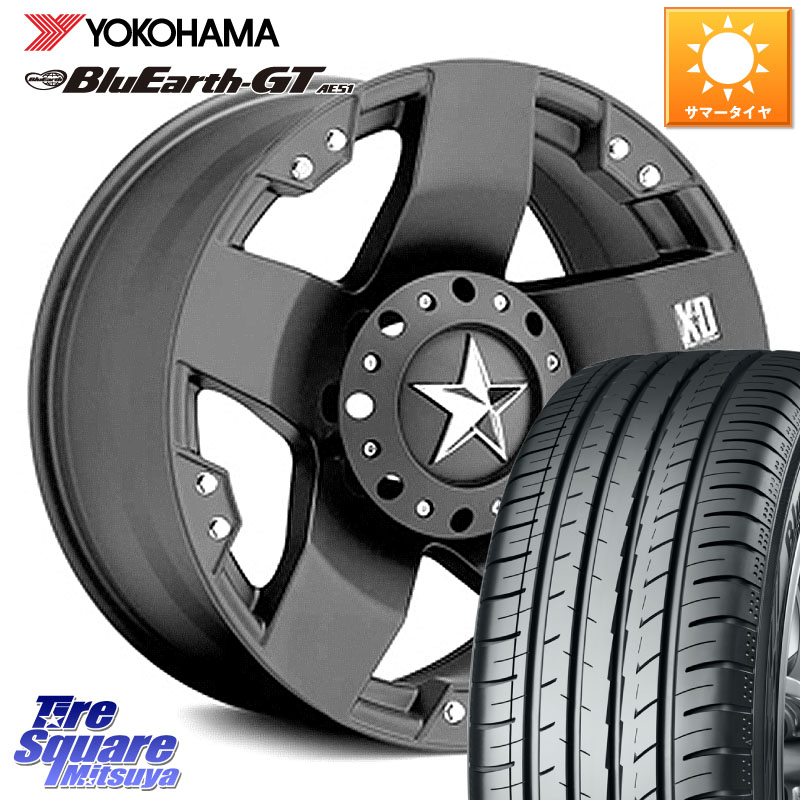YOKOHAMA R4573 BluEarth-GT AE51 ヨコハマ 225/50R17KMC XD775ROCKSTAR ホイール 17インチ ロックスター 17X8.0J 35 5穴 114.3|タイヤスクエアミツヤ
