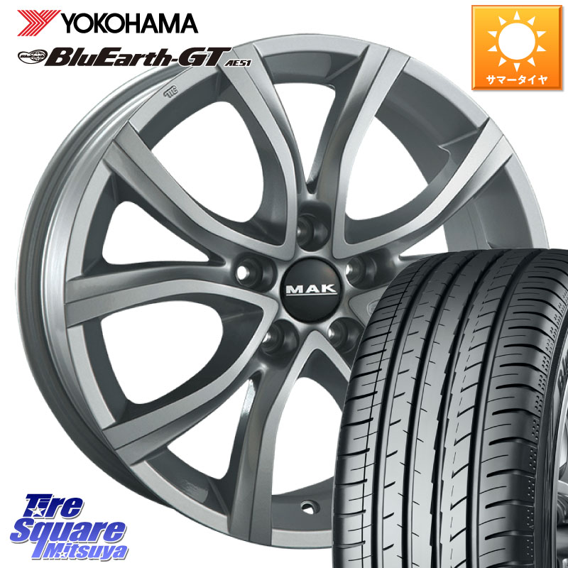 YOKOHAMA R4582 BluEarth-GT AE51 ヨコハマ 225/55R17阿部商会 MAK ANTIBES ホイール 17インチ 17X7.5J(C6 X6X) 35 5穴 108 シトロエン C6 シトロエン X6系|タイヤスクエアミツヤ
