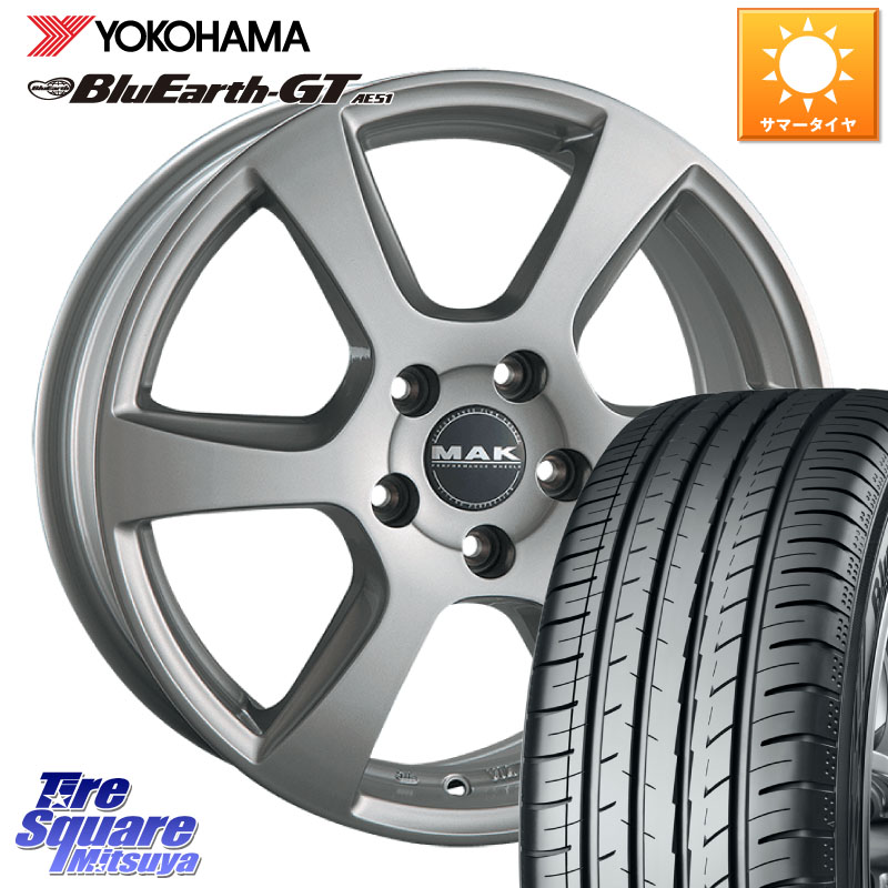 YOKOHAMA R4574 BluEarth-GT AE51 ヨコハマ 195/65R15阿部商会 MAK VINCI(ヴィンチ) ホイール 15インチ 15X6.0J(VW GOLF7 AU) 43 5穴 112 フォルクスワーゲン ゴルフ7 フォルクスワーゲン ゴルフ8|タイヤスクエアミツヤ
