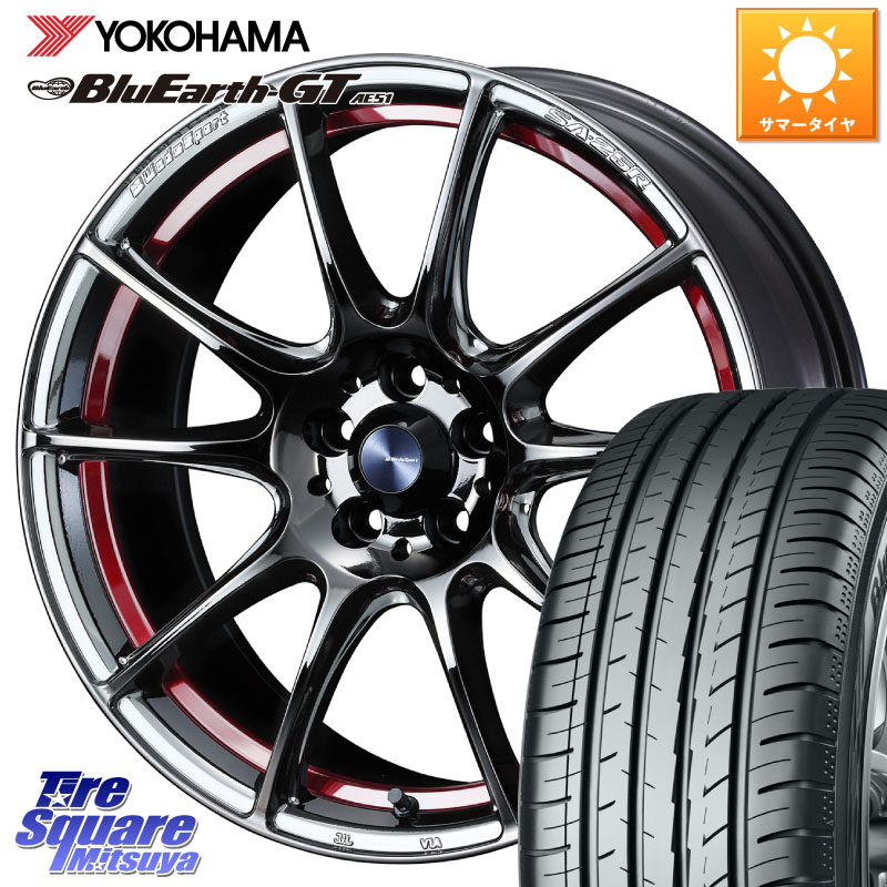 WEDS SA-25R RED ウェッズ スポーツ ホイール 18インチ 18 X 7.5J +45 5穴 114.3 YOKOHAMA R4590 BluEarth-GT AE51 ヨコハマ 225/50R18 C-HR 50系エスティマ 10系カローラクロス MAZDA6 10系アルファード