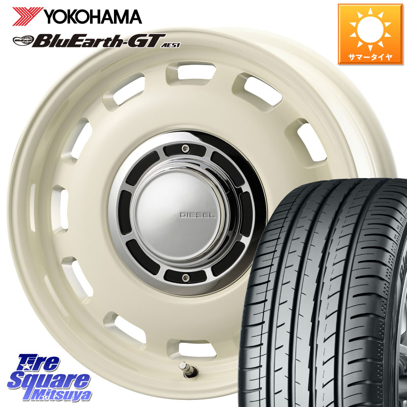 コスミック クロスブラッド DIESEL ホワイト 15インチ 15 X 6.0J +42 4穴 100 YOKOHAMA R6957 BluEarth-GT AE51 ヨコハマ 175/60R15 E11ノート