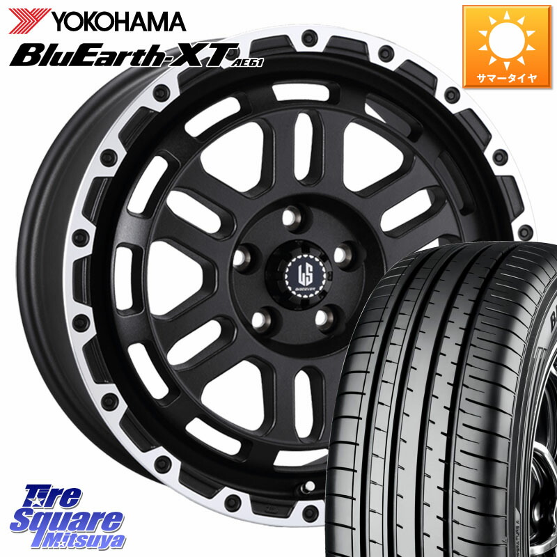 YOKOHAMA R5783 BluEarth-XT AE61 ヨコハマ 215/55R18阿部商会 LA STRADA DISCOVER ホイール 18インチ 18X8.0J 40 5穴 114.3 エクストレイル X-TRAIL 日産｜タイヤスクエアミツヤ
