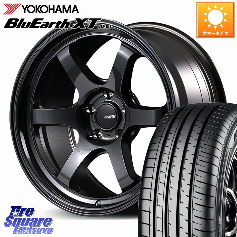 MANARAY MID RACING R06 ホイール 18インチ 18 X 7.5J +48 5穴 100 YOKOHAMA R5763 BluEarth-XT AE61 ヨコハマ 225/50R18