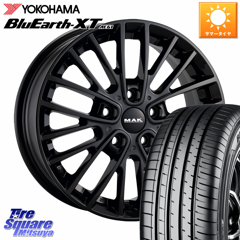 YOKOHAMA R8543 BluEarth-XT AE61 ヨコハマ 205/65R16阿部商会 MAK CHELSE BK ホイール 16インチ 16X7.0J(MINI F60) 41 5穴 112 MINI ミニ クロスオーバー F60|タイヤスクエアミツヤ