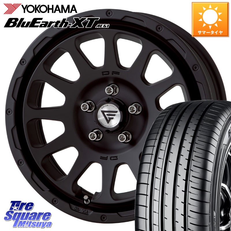 DELTA FORCE デルタフォース オーバル BK 17インチ 7J ホイール 17 X 7.0J +32 5穴 114.3 YOKOHAMA R5772 BluEarth-XT AE61 ヨコハマ 215/55R17