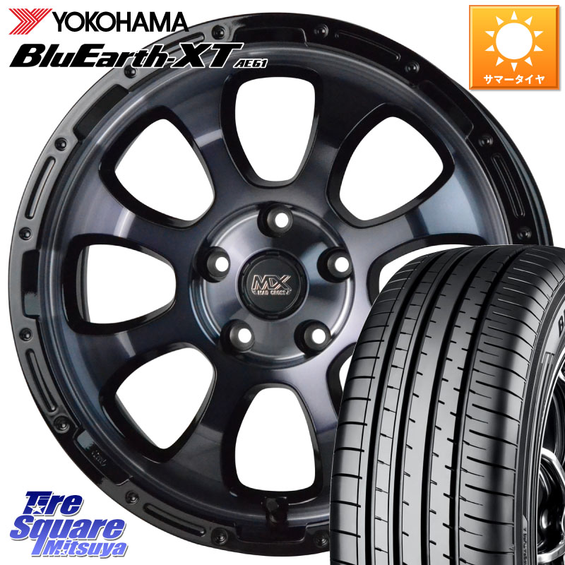 HotStuff マッドクロス GRACE グレイス BKC 5H 在庫● ホイール 17インチ ★サマーセール★ 17 X 7.0J +38 5穴 114.3 YOKOHAMA R5772 BluEarth-XT AE61 ヨコハマ 215/55R17 70系カムリ