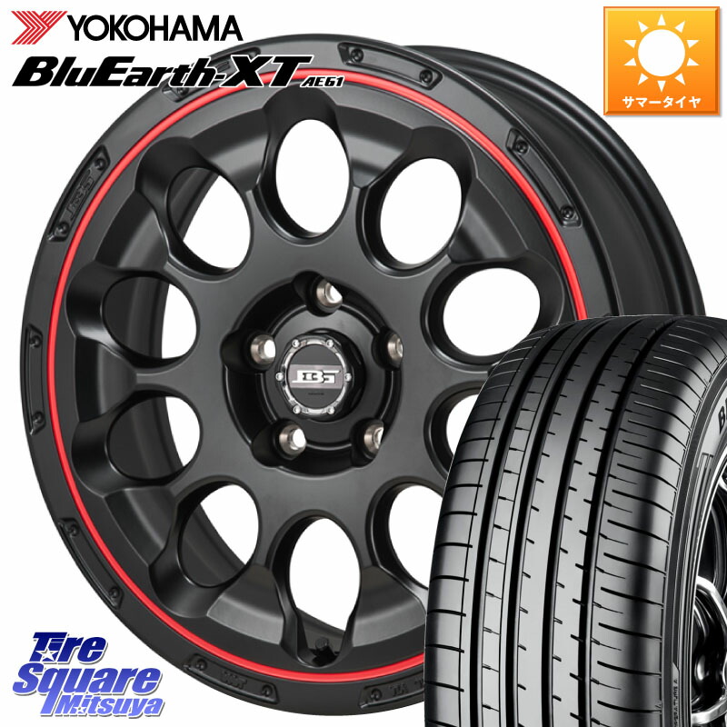 Japan三陽 ボトムガルシア CHRONO クロノ BKRED 17 X 7.0J +38 5穴 114.3 YOKOHAMA R5772 BluEarth-XT AE61 ヨコハマ 215/55R17 70系カムリ