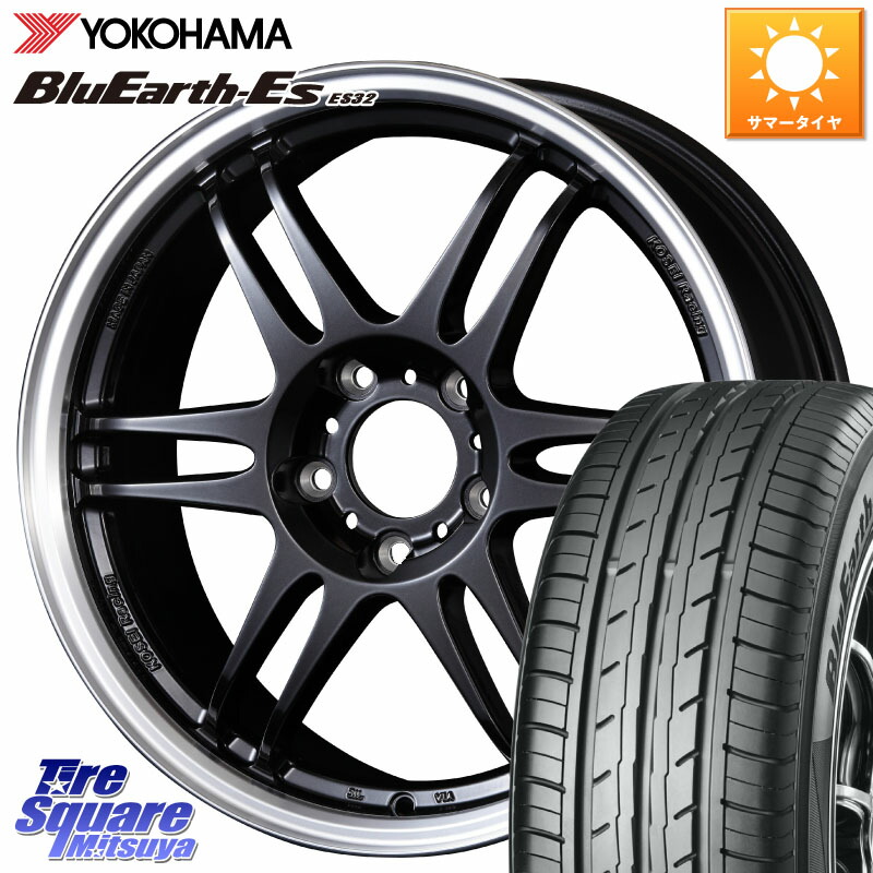 KOSEI 軽量 K-1 Racing.REV K1 レーシング ドット レヴ 17 X 7.0J +42 5穴 114.3 YOKOHAMA R6298 BluEarth-Es ES32 ヨコハマ 215/60R17 10系カローラクロス CX-30 MX-30 20系アルファード