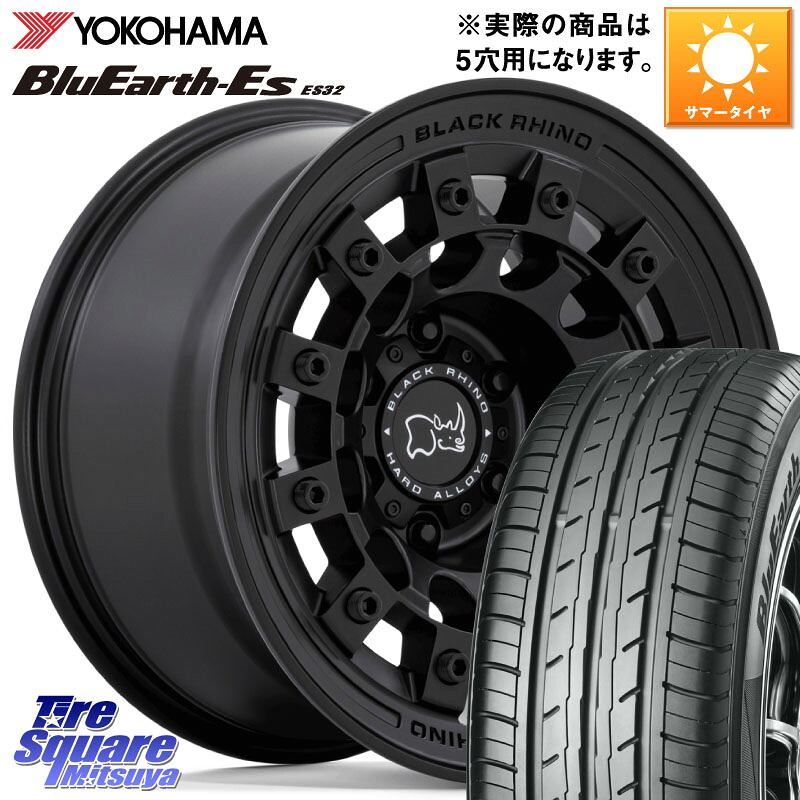BLACK RHINO FUJI フジ MB ホイール 17インチ ブラックライノ 17 X 8.0J +38 5穴 114.3 YOKOHAMA R2463 BluEarth-Es ES32 ヨコハマ 215/50R17