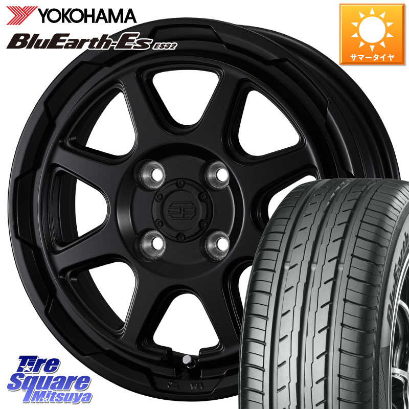 YOKOHAMA R6256 BluEarth-Es ES32 ヨコハマ 155/55R14WEDS STADTBERGE BLK スタットベルク ホイール 14インチ 14X4.5J 45 4穴 100 オッティ OTTI 日産 ザッツ｜タイヤスクエアミツヤ