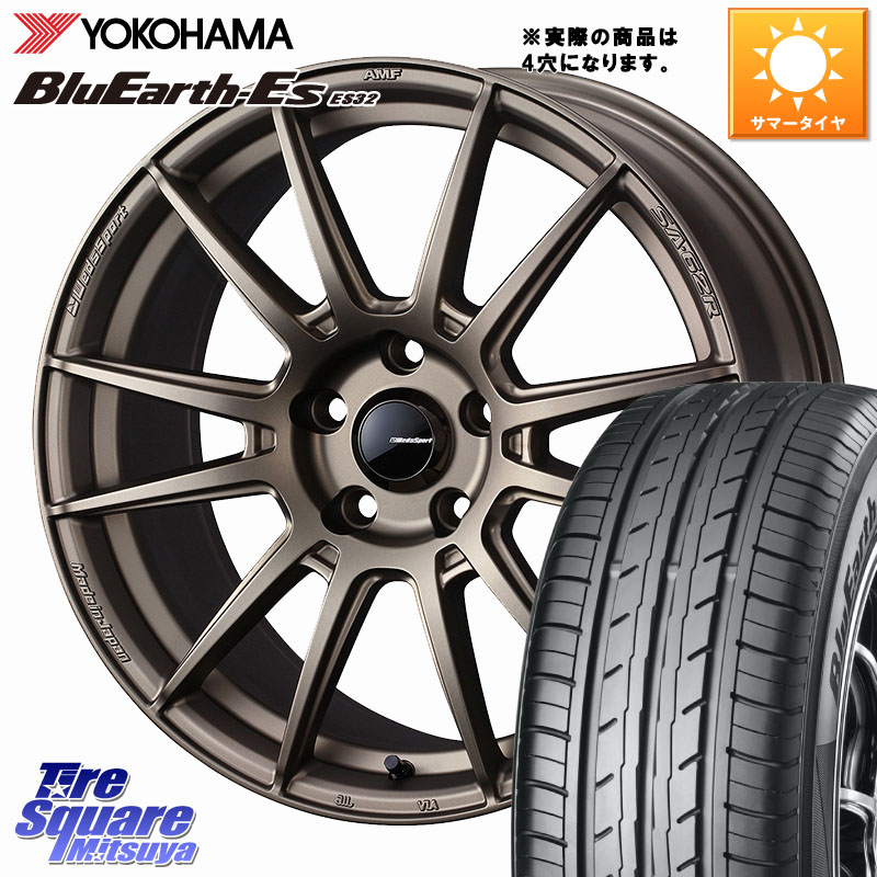 YOKOHAMA R2462 BluEarth-Es ES32 ヨコハマ 215/45R17WEDS WedsSport SA-62R SA62R ウェッズ スポーツ ホイール 17インチ 17X6.5J 42 4穴 100 アクア｜タイヤスクエアミツヤ