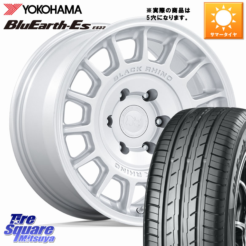 YOKOHAMA R2466 BluEarth-Es ES32 ヨコハマ 215/55R17BLACK RHINO VOLL ボル シルバー ホイール 17インチ ブラックライノ◇参考画像 17X8.0J 38 5穴 114.3 アコード|タイヤスクエアミツヤ