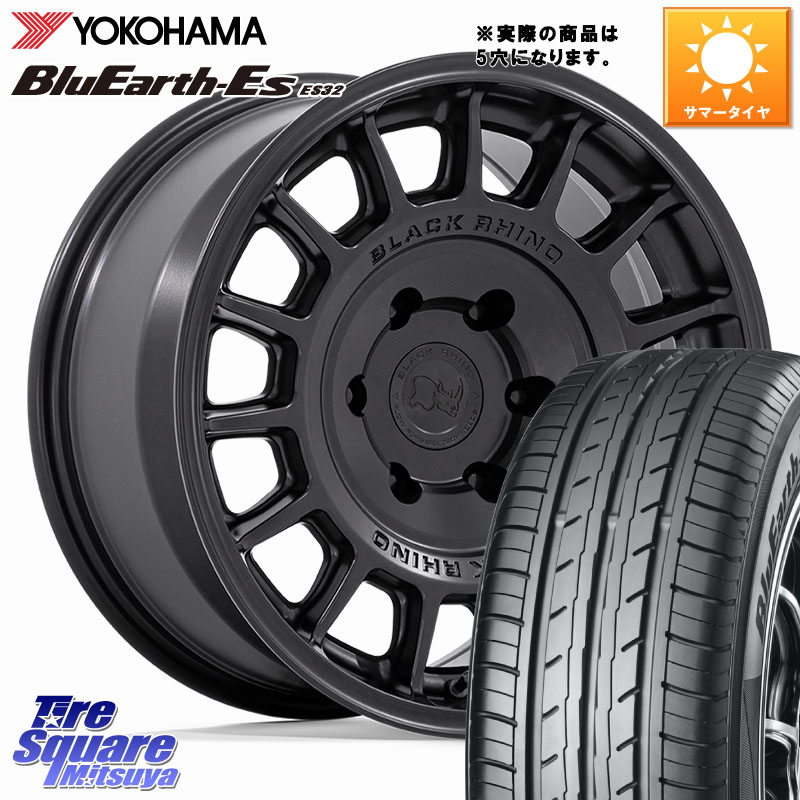 YOKOHAMA R2466 BluEarth-Es ES32 ヨコハマ 215/55R17BLACK RHINO VOLL ボル ブラック ホイール 17インチ ブラックライノ 17X8.0J 38 5穴 114.3 アコード|タイヤスクエアミツヤ