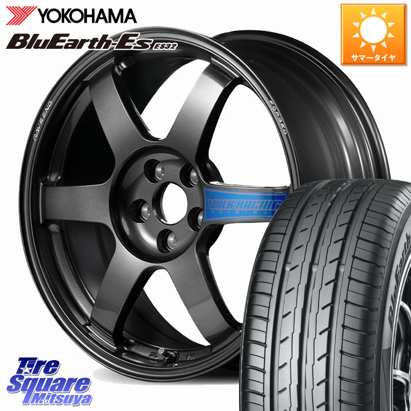RAYS 【欠品次回10~11月】 VOLK RACING TE37 SAGA CLUB RACER ※86/BRZ専用 鍛造 ホイール 17インチ 17 X 7.5J +44 5穴 100 YOKOHAMA R2463 BluEarth-Es ES32 ヨコハマ 215/50R17