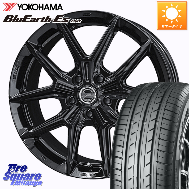 YOKOHAMA R6286 BluEarth-Es ES32 ヨコハマ 195/65R16KYOHO SMACK IG-TEC スマック 平座仕様(レクサス・トヨタ専用) ホイール 16インチ グロスブラック 16X6.5J 42 5穴 114.3 60系プリウス|タイヤスクエアミツヤ