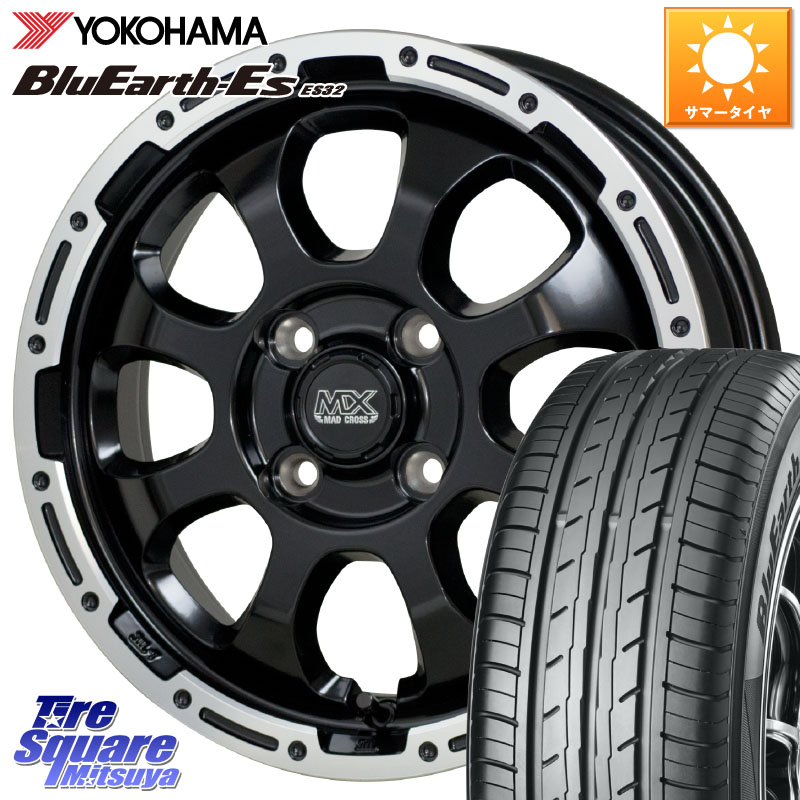 HotStuff マッドクロス GRACE グレイス BK 4H ホイール 15インチ 15 X 4.5J +45 4穴 100 YOKOHAMA R6265 BluEarth-Es ES32 ヨコハマ 165/55R15 N-BOX デリカミニ2WD タント スペーシア サクラ