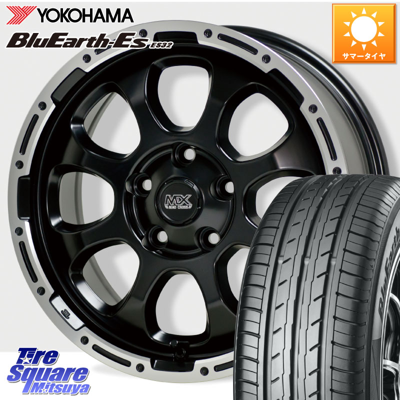 HotStuff マッドクロス GRACE グレイス BK 5H 在庫● ホイール 17インチ ★サマーセール★ 17 X 7.0J +45 5穴 114.3 YOKOHAMA R2463 BluEarth-Es ES32 ヨコハマ 215/50R17 プリウスアルファ リーフ MAZDA3 レヴォーグ