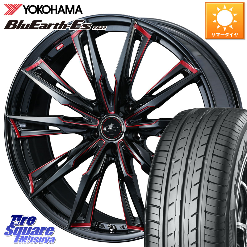 WEDS LEONIS レオニス GX RED ウェッズ ホイール 17インチ 17 X 7.0J +42 5穴 114.3 YOKOHAMA R6304 BluEarth-Es ES32 ヨコハマ 225/60R17 30系アルファード 30系ヴェルファイア デリカD:5 SL系フォレスター SK系フォレスター