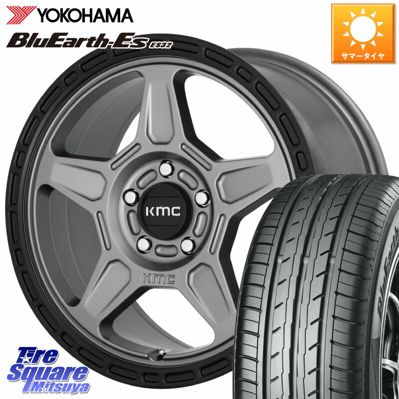 KMC KM721 ALPINE グレイ ホイール 17インチ 専用Nut別売 17 X 8.0J +38 5穴 114.3 YOKOHAMA R6304 BluEarth-Es ES32 ヨコハマ 225/60R17 30系アルファード 30系ヴェルファイア